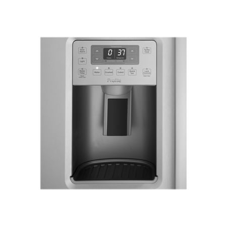 GE - Profile Series 28.4 Cu. Ft. Side-by-Side Refrigerator with Thru-the-Door Ice and Water - Stainless steel