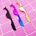 thumbnail image 3 of Eyelashes Tweezers Professional Eyelash Extension False Eyelash Applicator Tool Remover Clip Stainless Steel - Gold?¨º?Black?¨º?Assorted Color, 3 of 8