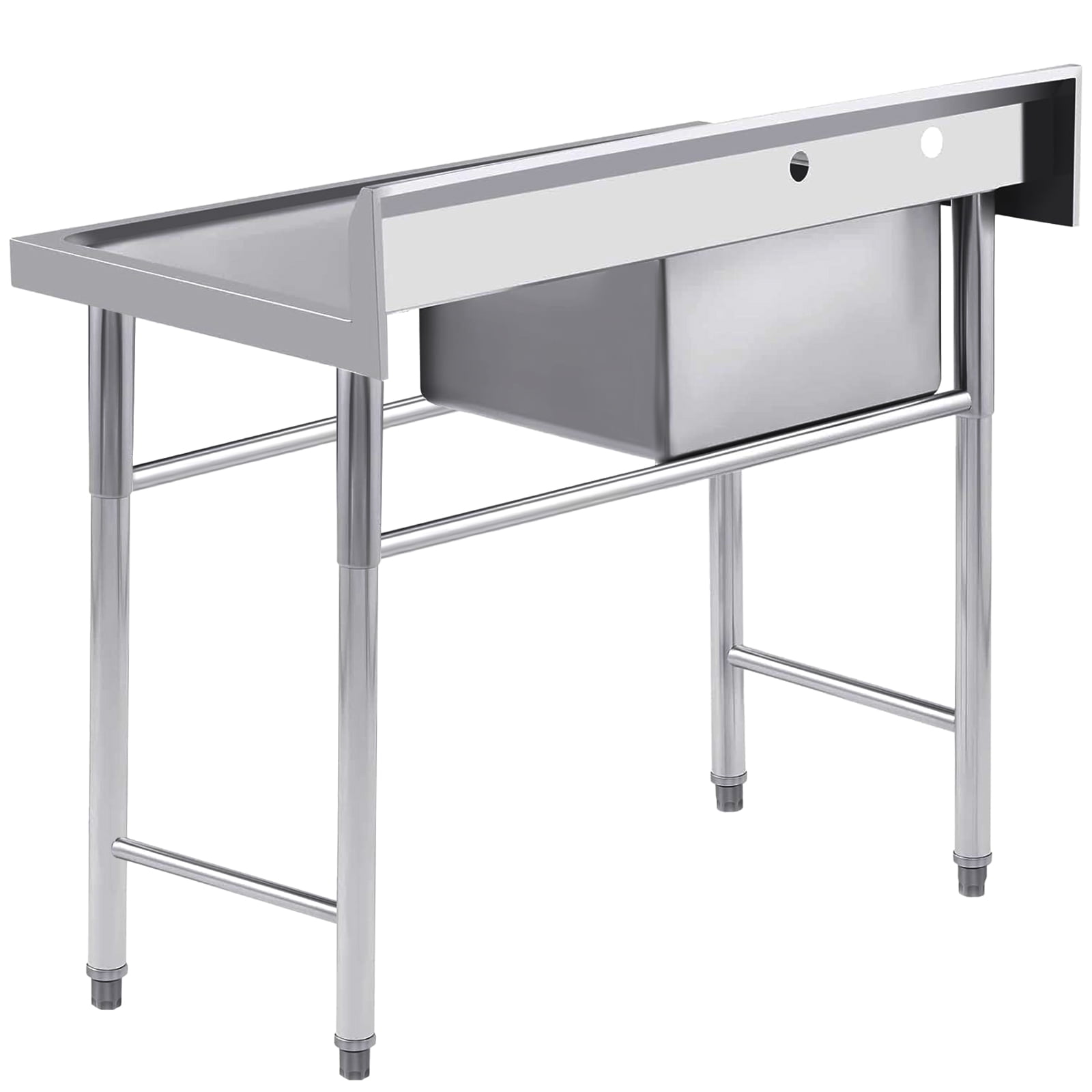 Utility Sink Free Standing Single Bowl Kitchen Sink with Drain Water Pipe Stainless Steel Sink,Heavy Duty, Easy to Clean for Laundry Room Bathroom Farmhouse(Single Sink+Platform)