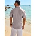 thumbnail image 5 of COOFANDY Men's Casual Henley T-Shirt Short Sleeve Summer Beach Linen Hippie Top, 5 of 6