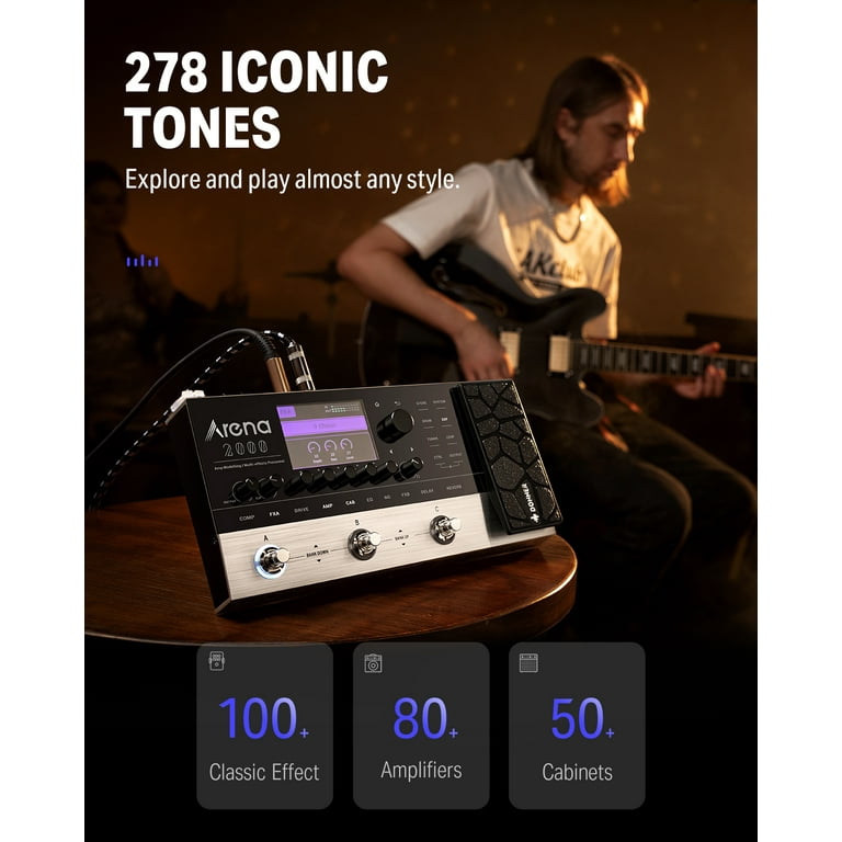 Donner Arena2000 Pedal, Electric Guitar, 278 Effects, 100IRs, Drum