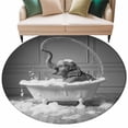 thumbnail image 6 of Elephant Round Rug 8ft Washable Circle Rugs Non Slip Funny Animal Bathtub Abstract Art Grey Large Area Rug Indoor Floor Carpet for Bedroom Kitchen Living Room Home Office Dining Room Nursery, 6 of 8