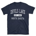 thumbnail image 1 of Devils Lake North Dakota Classic Established Men's Cotton T-Shirt, 1 of 1