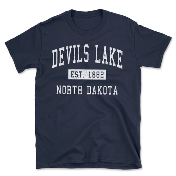 Devils Lake North Dakota Classic Established Men's Cotton T-Shirt