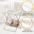 thumbnail image 4 of Posh Vivant Quinton Fin Table Or Blanc Faux Marbre Matériel Magazine Titulaire, 4 of 10