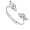 thumbnail image 4 of Angel Wings White Cubic Zirconia Ring .925 Sterling Silver Bali Band Jewelry Female Male Size 4, 4 of 4