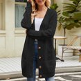 thumbnail image 2 of Diufon Womens Fall Cardigans Solid Color Comfortable Sweaters Long Sleeve Button Overcoat, 2 of 4
