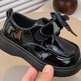 thumbnail image 6 of Losmtrace Girl's Leather Uniform Dress Shoe Princess Flats Bow Slip on Loafer Black 13.5(32), 6 of 9