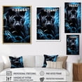 thumbnail image 4 of Designart "Hidden Observer Infrared Black and Blue Panther" Animals Floater Framed Wall Art Print, 4 of 7