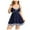 Navy, variant on WREESH Womens Two Piece Swimsuit Plus Size Swim Dress Fashion Large Split Bikini Swimwear Flat Angle Swimwear Set Swimwear Beach Bathing Suit Navy