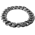 thumbnail image 2 of EOEMY Fashion 13/15mm 316L Stainless Steel Cuban Curb Chain Mens Bracelet Bangle 7-11"-9.5 Inch-13mm-Black, 2 of 7