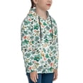 thumbnail image 3 of Kdxio Floral In Teal Pattern Boys Athletic Unisex Boys Girls Hoodie with Pocket Sweatshirts-Small, 3 of 6