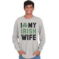 thumbnail image 3 of St Patricks Day I Love My Irish Wife Men's Long Sleeve Tee T Shirt Brisco Brands M, 3 of 6