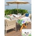 thumbnail image 4 of Easter Outdoor Tablecloth - 52x70 Inch Rectangle Dining Table Cover, Spring Botanical Rabbit Butterfly Floral Grey Plaid Waterproof Outdoor Table Cloth with Umbrella Hole & Zipper for Picnic/Patio, 4 of 7