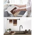 thumbnail image 5 of Vintage Coffee Time Kitchen Dish Towels for Drying Dishes Set of 2, Farmhouse Desserts Brwon White Plaid Waffle Weave Microfiber Hand Tea Bathroom Towels Quick Dry & Absorbent Towel 12x12, 5 of 7