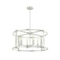 thumbnail image 2 of Hunter - Astwood 6-light Brushed Nickel, Large Chandelier, Dimmable, Caged Style, Drum Shaped, for Bedrooms, Dining, Living Rooms - 19118, 2 of 8