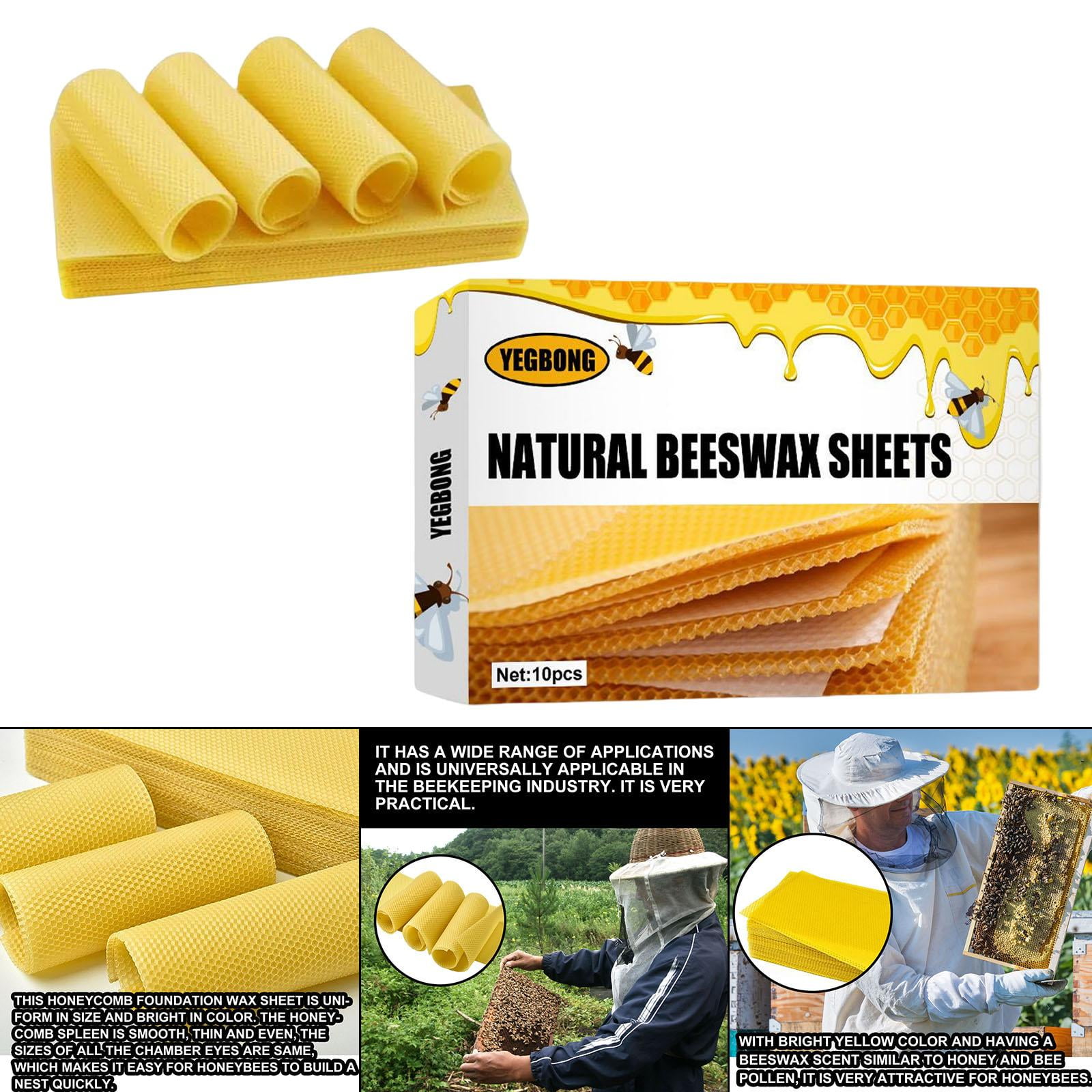 10-Pack Natural Beeswax Sheets For Beekeeping & Candle Making - 16.5 X 7.7 Inches
