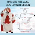 thumbnail image 4 of Oversized Wearable Blanket Hoodie,Red Christmas Tree Pattern Sherpa Blanket Hoodie with Super Pockets,Super Warm Fuzzy Pullover for Women & Men, 4 of 6