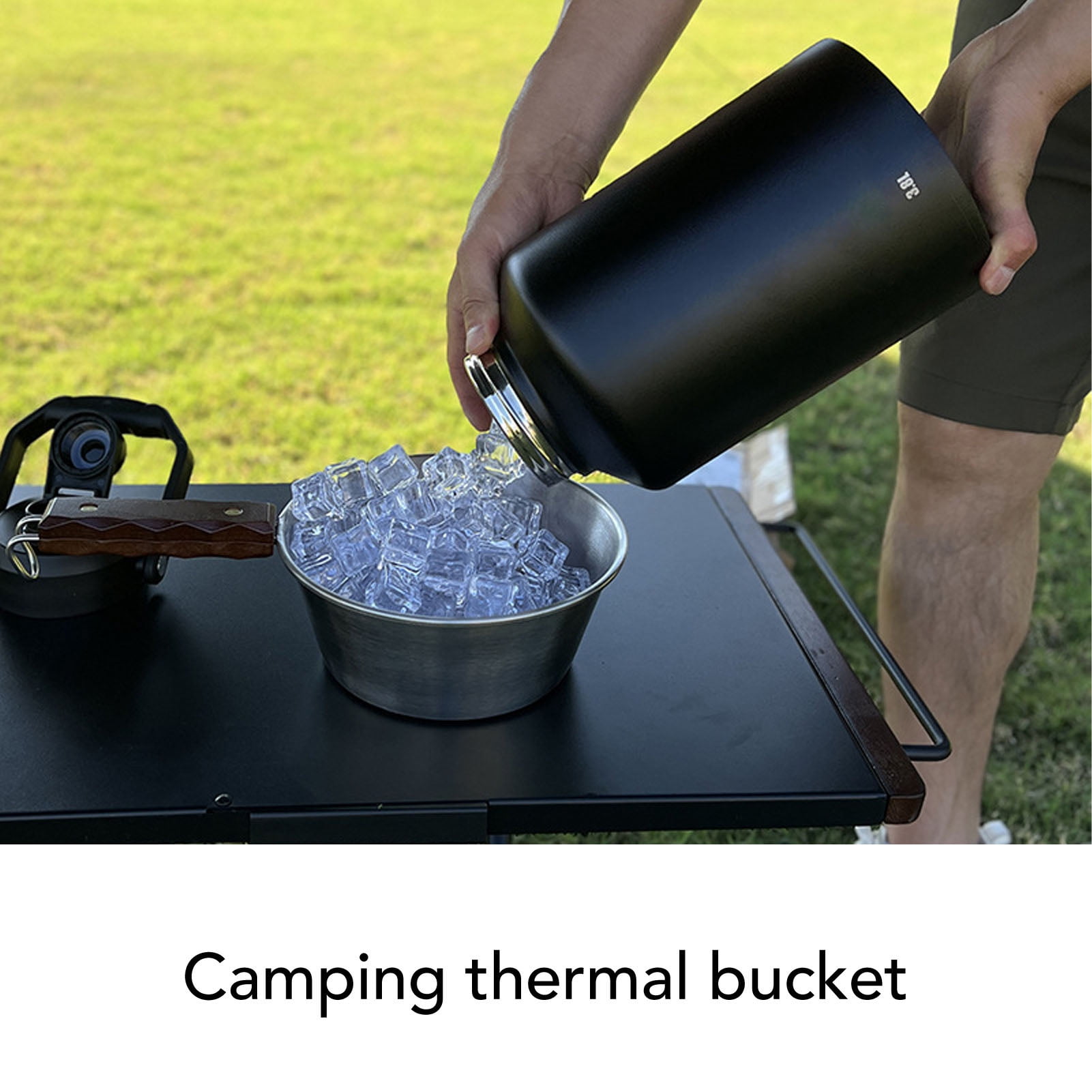 Nieyigj 1 Gallon (3.8L) Stainless Steel Sports Water Bottle Double Wall Vacuum Insulated Large Jug with Handle for Outdoor Camping Workouts Gym Hiking - Black