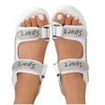 thumbnail image 4 of Womans Sandals Flat Heel Open Toe Casual Versatile Solid Color Women Footwear Comfortable Ankle Strap Walking Beach Shoes White 8.5, 4 of 9