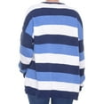 thumbnail image 3 of American Living Womens Striped LS Pullover Sweater, Blue, XX-Large, 3 of 4