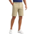 thumbnail image 4 of INSPIRAR CHIC Pantalones cortos formales de hombre con botón clásico de color sólido y cremallera para el Día del Padre 34 Caqui, 4 of 6