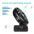 thumbnail image 3 of SkyGenius 7 inch Camping Fan with LED Lights USB Rechargeable Mini Desk Fan 4400mAh Battery Operated, 3 of 8