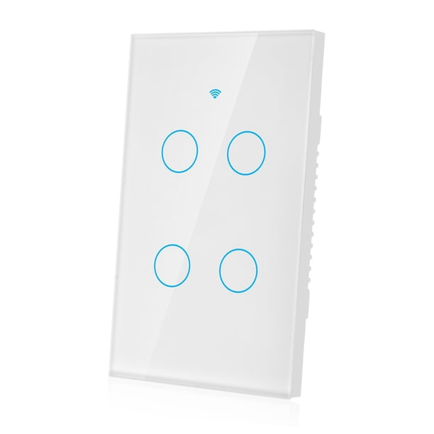 Interruptor Inteligente, Interruptor de Pantalla Tactil, Panel de Interruptor Wifi de Un solo Círculo, Compatible Con 22 Idiomas en TODO El Mundo y Control Remoto por Voz