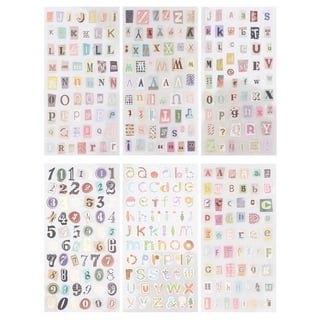 540pcs Silver Letter Stickers, Glitter Cursive Alphabet Letter and Number  Stickers Self Adhesive Script Alphabet Letter Stickers for Scrapbooking  Grad