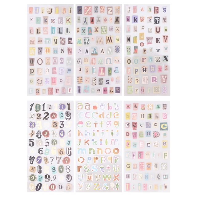 6 piezas de pegatinas estilo Graffiti letras en inglés números para portátil calcomanías adhesivas decorativas para manualidades de álbumes de recortes decoración de teléfono móvil portátil