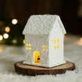 thumbnail image 4 of LED Lighted Christmas Village Set, Miniature Resin Houses with Street Lamp and Trees, DIY Winter Scene Decor for Tabletop and Mantel Display(White,B), 4 of 6