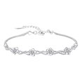 thumbnail image 2 of Guardurnaity Pulseras de plata de ley 925 de lujo a la moda con flor de ciruelo, pulseras simples, brazaletes para mujer Ropa, zapatos y accesorios Miscelánea blanco, 2 of 6