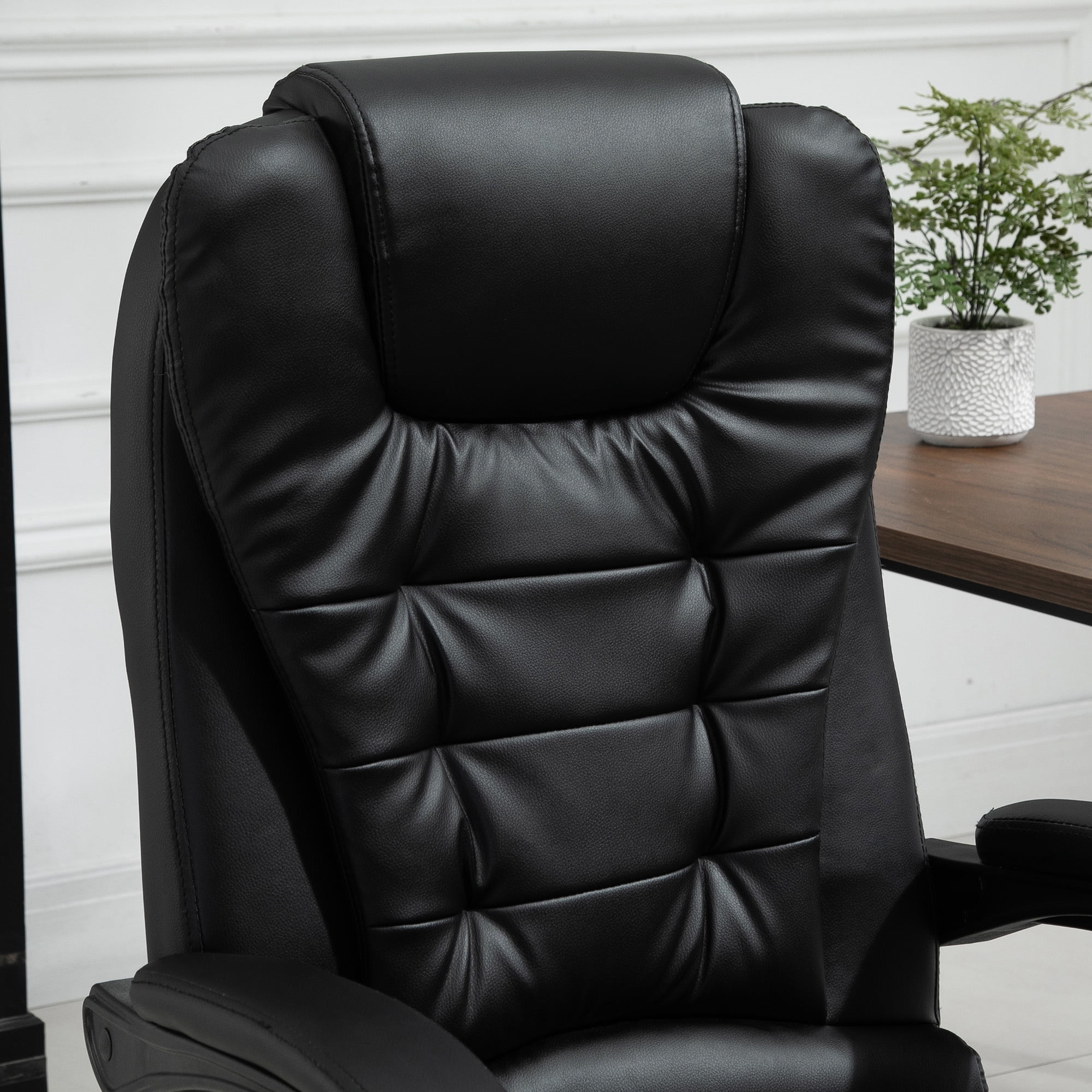 Vinsetto 7-Point Vibrating Massage Office Chair with High Back Black