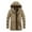 Khaki, variant on Men's Winter Military Thicken Parka Jacket Full-Zip Mid-Long Parka Jacket Warm Coat with Hood Black XXL