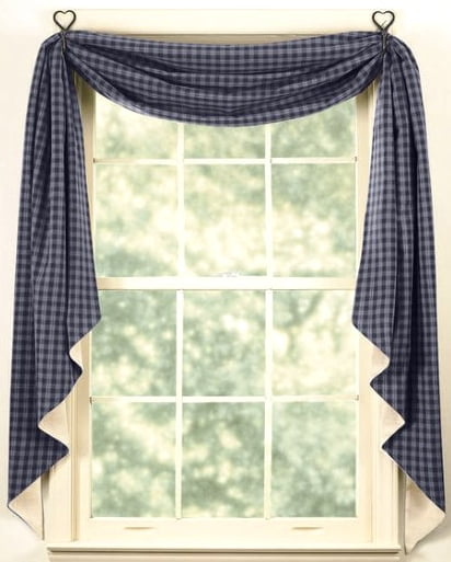 Tan Ivory Blue Park Designs PRAIRIE WOOD Unlined Window Valance 72"x14" Brown 