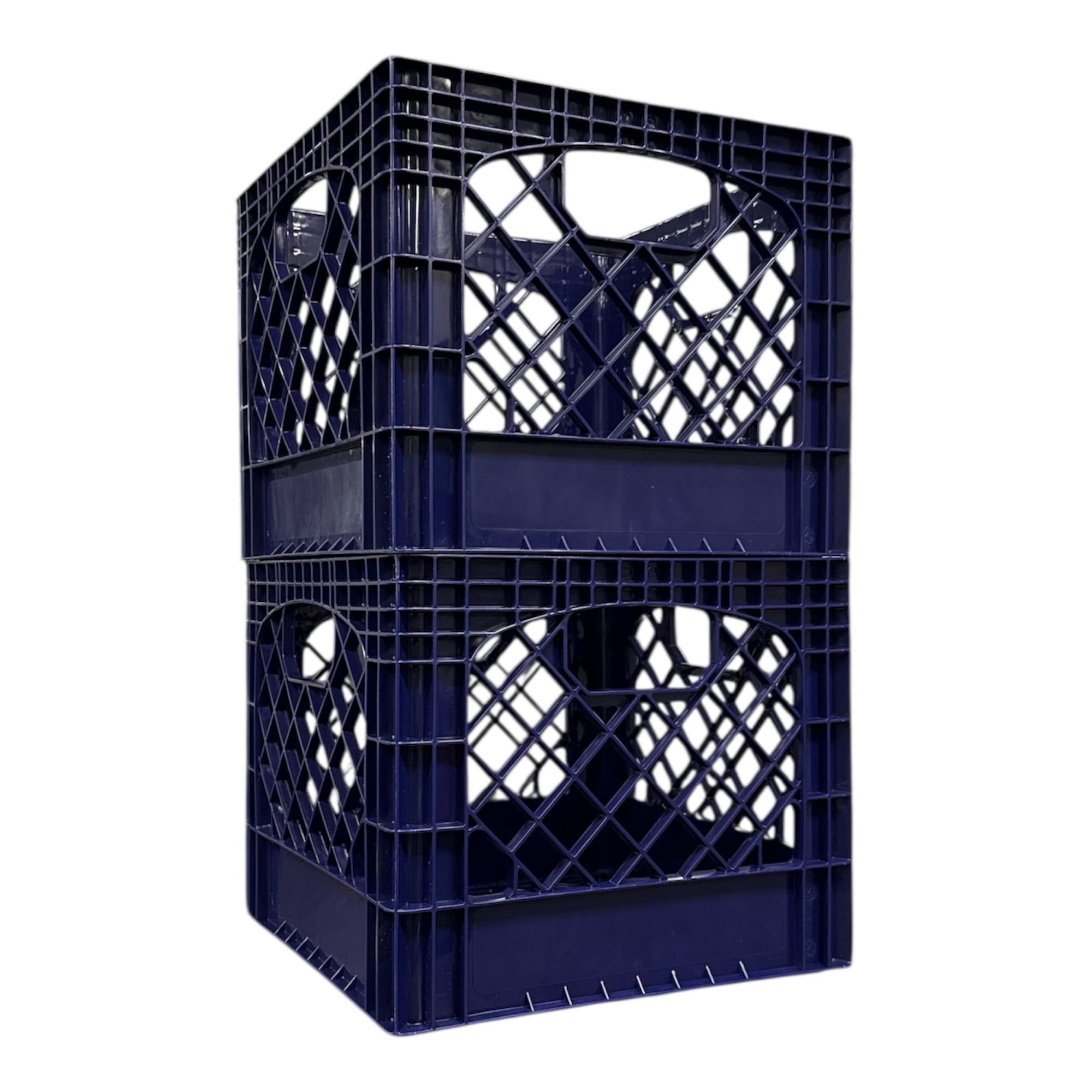 (2 pack) Juggernaut Storage 16QT Heavy-Duty Plastic Square Milk Crate Purple