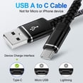 thumbnail image 3 of USB C Cables,ABCPOW 4PACK Type C Charging Cable 6ft10ft Type C Cables 6ft10ft USB A to USB C Charger Cable Type C Cable High Speed Android Phone Charger Cords Type C Charger Fast Charging Cables, 3 of 8