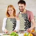 thumbnail image 5 of Gray Floral and Petal Pattern Apron-Garden Aprons for Women with Pockets-Cotton Linen Waterproof Kitchen Cooking Gardening Aprons Adjustable for Kitchen,Cooking,BBQ and Salon 33x27 Inch, 5 of 7