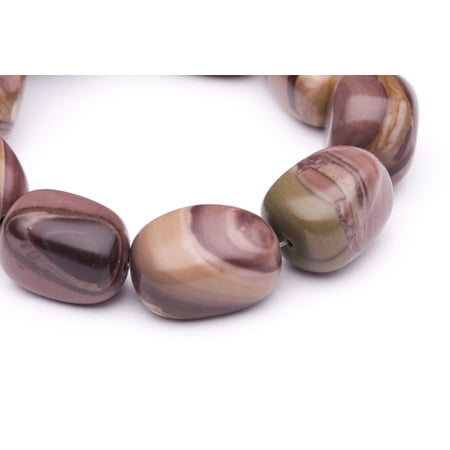 Wavy Square Bead (Irregular Square Chocolate Silk Stone Beads Semi Precious Gemstones Size: 21x19mm Crystal Energy Stone Healing Power for Jewelry)