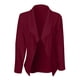thumbnail image 4 of Blazer de mujer de moda de verano de color sólido ajustado de manga larga de doble botonadura traje chaqueta pequeña abrigo de mujer, 4 of 5