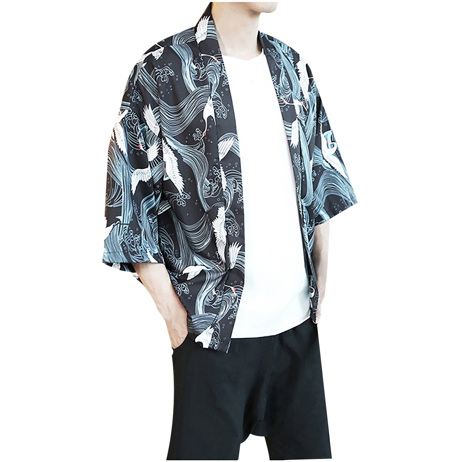 Tuscom Men'S Lightweight Kimono Jacket 