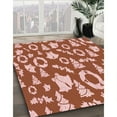 thumbnail image 2 of Ahgly Company Indoor Square Patterned Mahogany Brown Area Rugs, 3' Square, 2 of 6