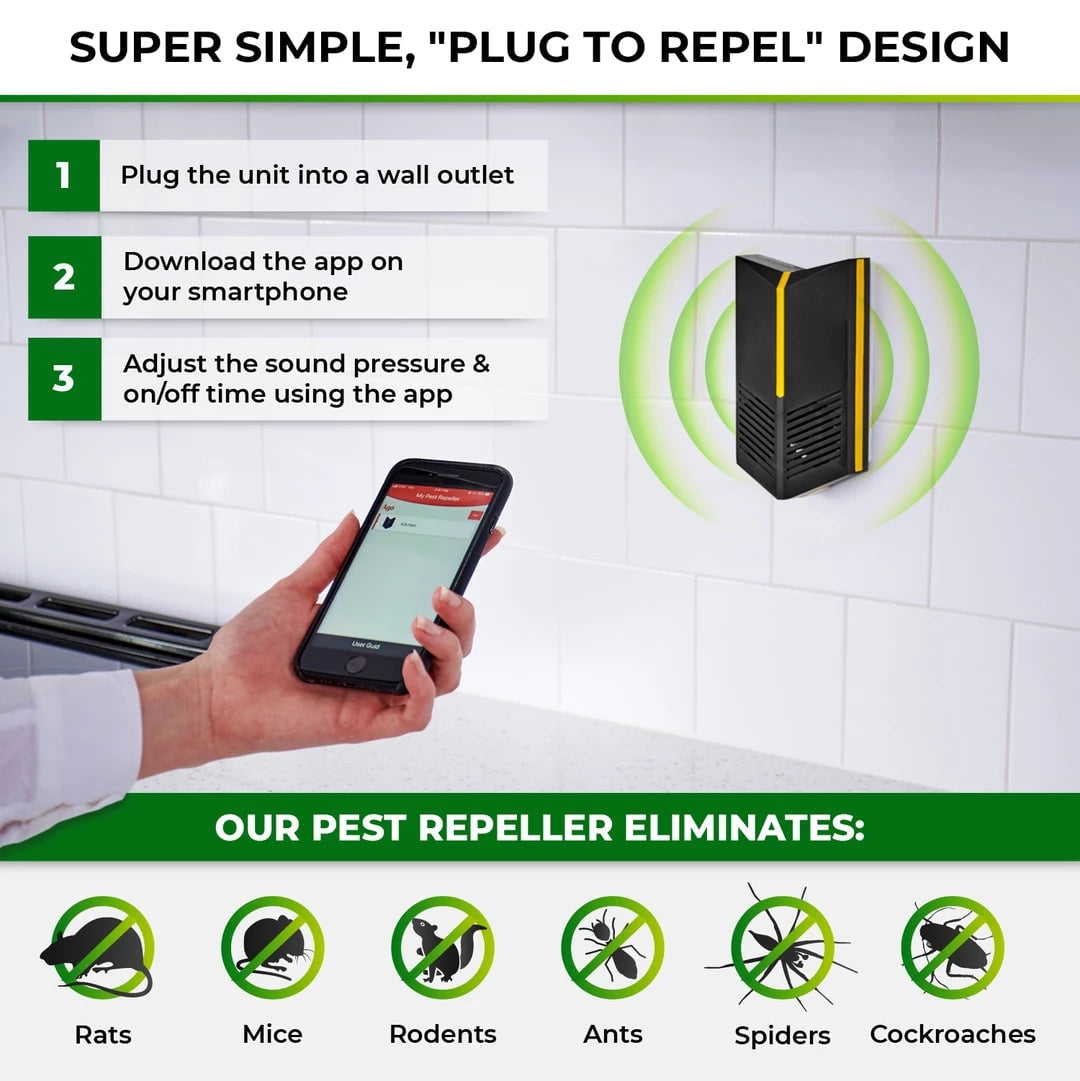 Smart Rodent Repellent Gets Rid of Rats, Mice & Pests In 7 Days - Ultrasonic Plug In For Indoor Pest Control