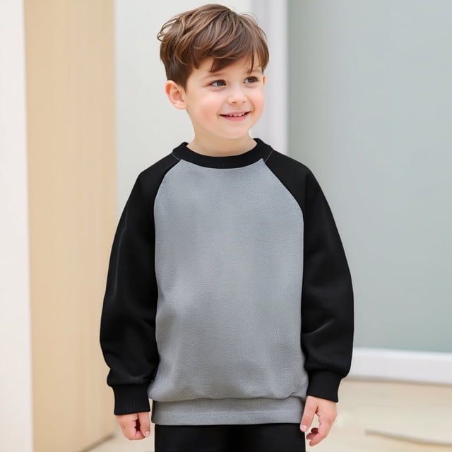 WENXIAOO Chandail en Molleton pour Fille, Manches Longues, Col Rond, Vêtements d'Hiver, 10-11 Ans