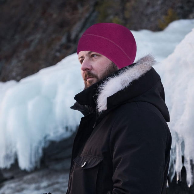 Invierno Invierno Cálido Gorra Suave Hombres Esquí Ciclismo Gorro táctico amigable con piel Antiestático Senderismo Primavera Fleece a púrpura Macarena Gorro con puño