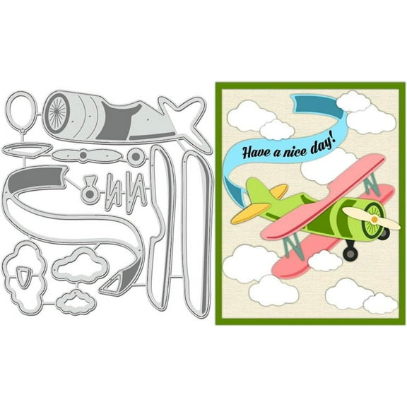 1pc Airplane Metal Cutting Dies Aircraft Accessories Die Cuts Cloud Dies Stencil Embossing Template for Card Making DIY Album Paper Cards Art Craft Decoration