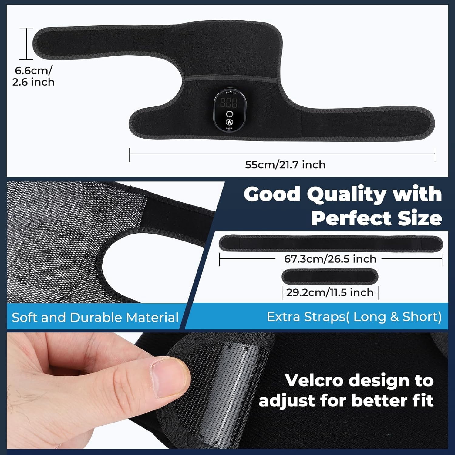 SUWU Heated Knee Brace to Keep Knee Warmers, Heated Knee Massagers for Pain Relief, Portable Knee Heating Pad Brace for Shoulder or Elbow