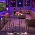 thumbnail image 6 of Best Choice Products 3-Piece Steel Patio Bar Height Round Bistro Set w/ Backless Stools, Slatted Design - Taupe, 6 of 10