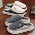 thumbnail image 5 of Pantuflas de algodón para hombre y mujer, otoño e invierno, para interiores y para calentar el hogar, 2024, nuevas pantuflas de piel para amantes en invierno para uso doméstico, 5 of 5