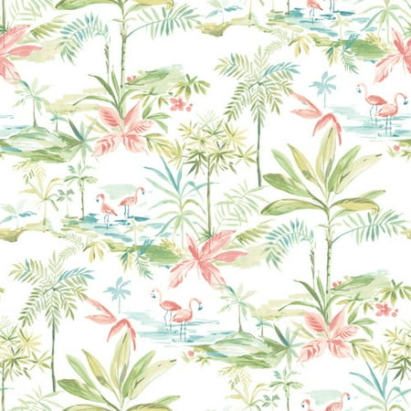- Brewster Home Fashions Seaside Living Lagoon 33' x 20.5'' Watercolor Wallpaper Roll